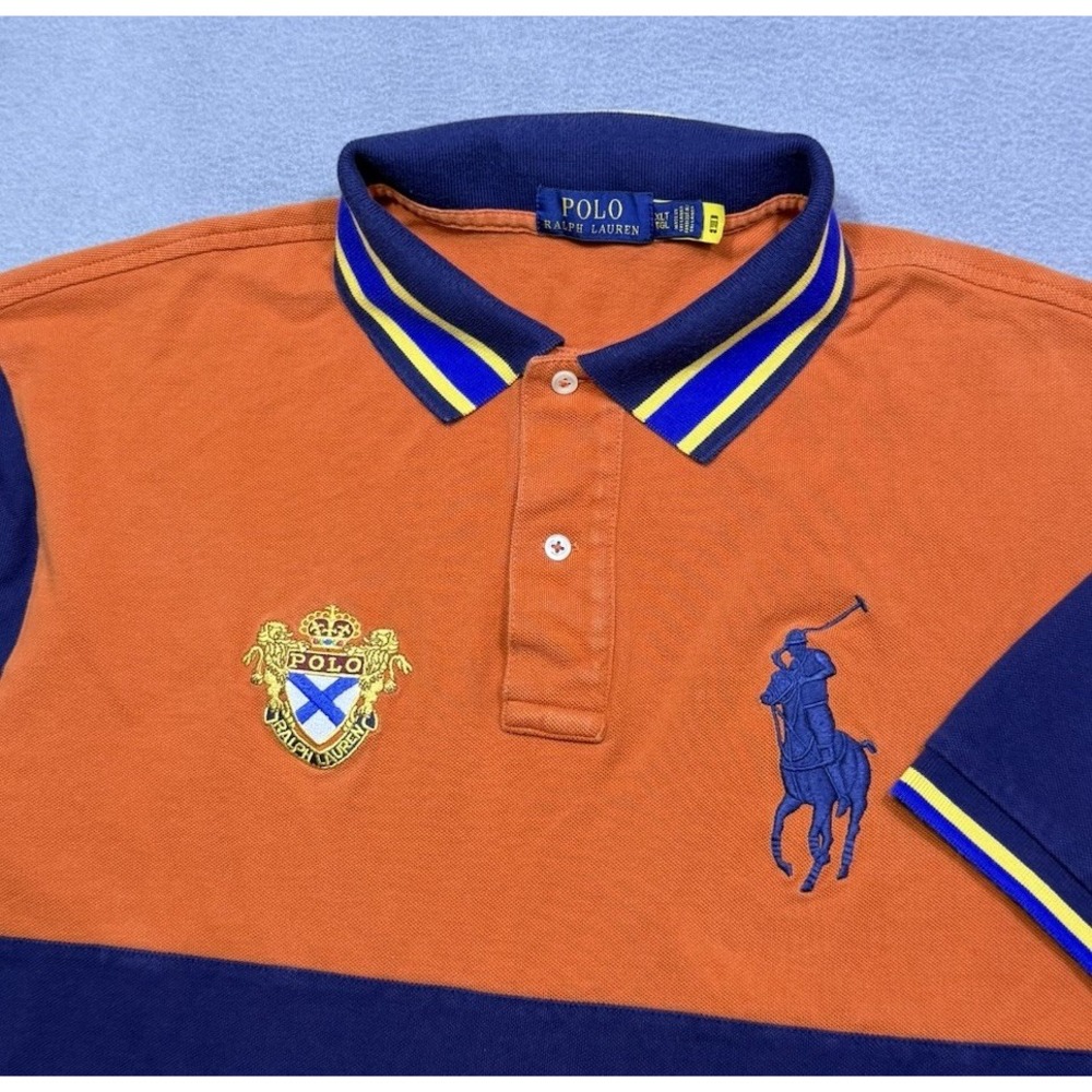 Polo Ralph Lauren Polo Shirt Mens XLT Big Pony Shield Crest Contrast Collar usa